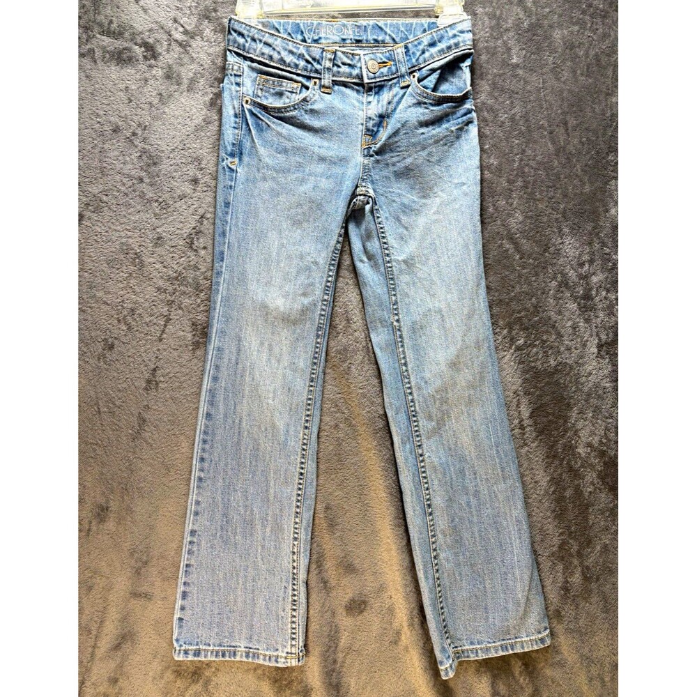 Cherokee Girls Mid Rise Slim Fit Bootcut Jeans Blue Light Wash 5-Pocket 8